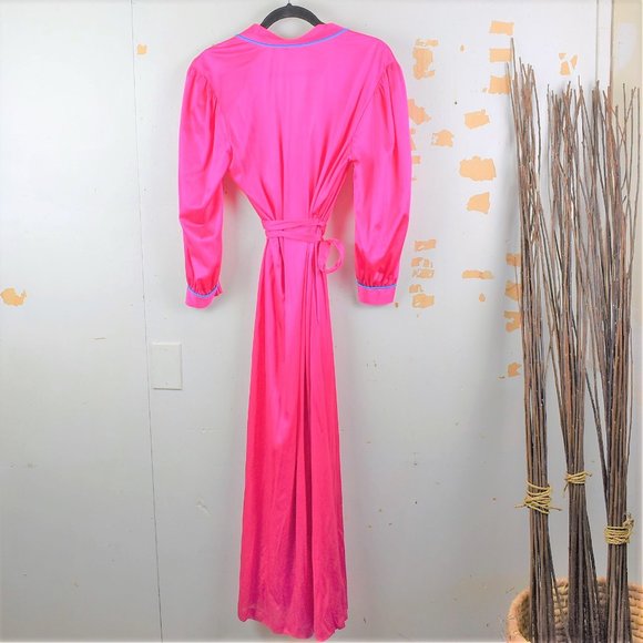 Vintage Pink Spring Floral Applique Belted Robe - Picture 6 of 8